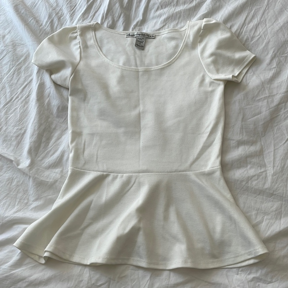 3 for $30 Tops White Peplum Tee
